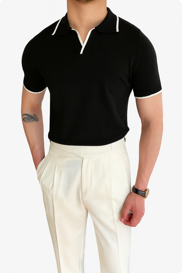Men’s Polo Shirt in Cotton Piqué with Classic Collar