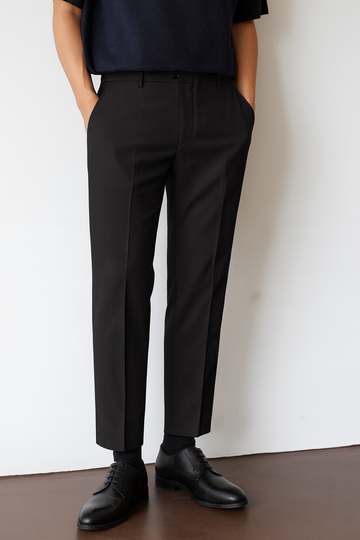 Men’s Linen-Cotton Blend Trousers – Cropped Fit