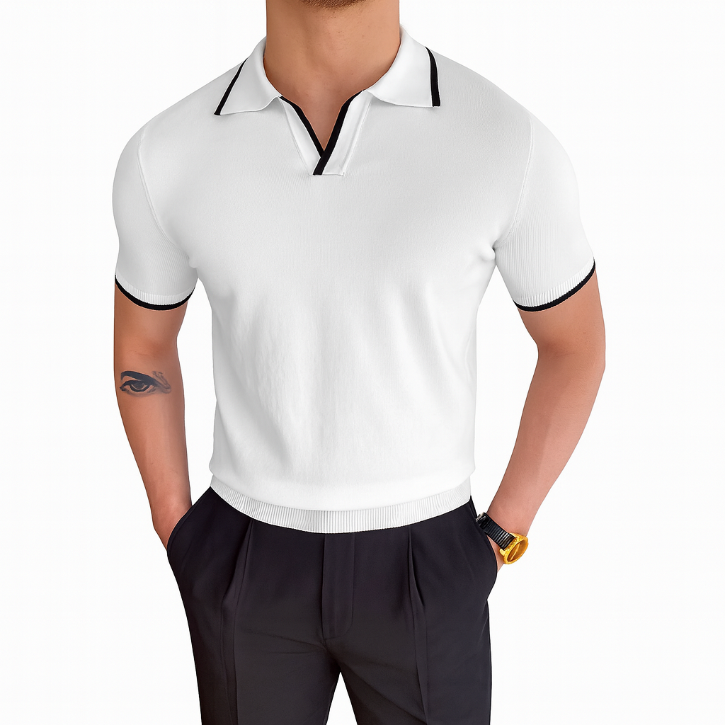 Men’s Polo Shirt in Cotton Piqué with Classic Collar