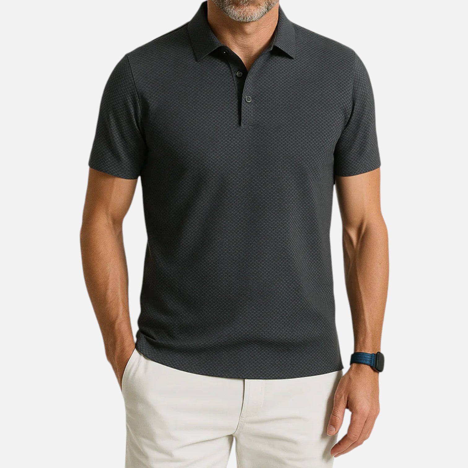Men’s Polo Shirt in Cotton Blend with Classic Collar