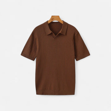 Men’s Knitted Polo Shirt in Ribbed Structure