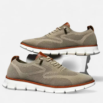 Men’s Knit Sneakers with Lace-Up Closure – Breathable Fabric